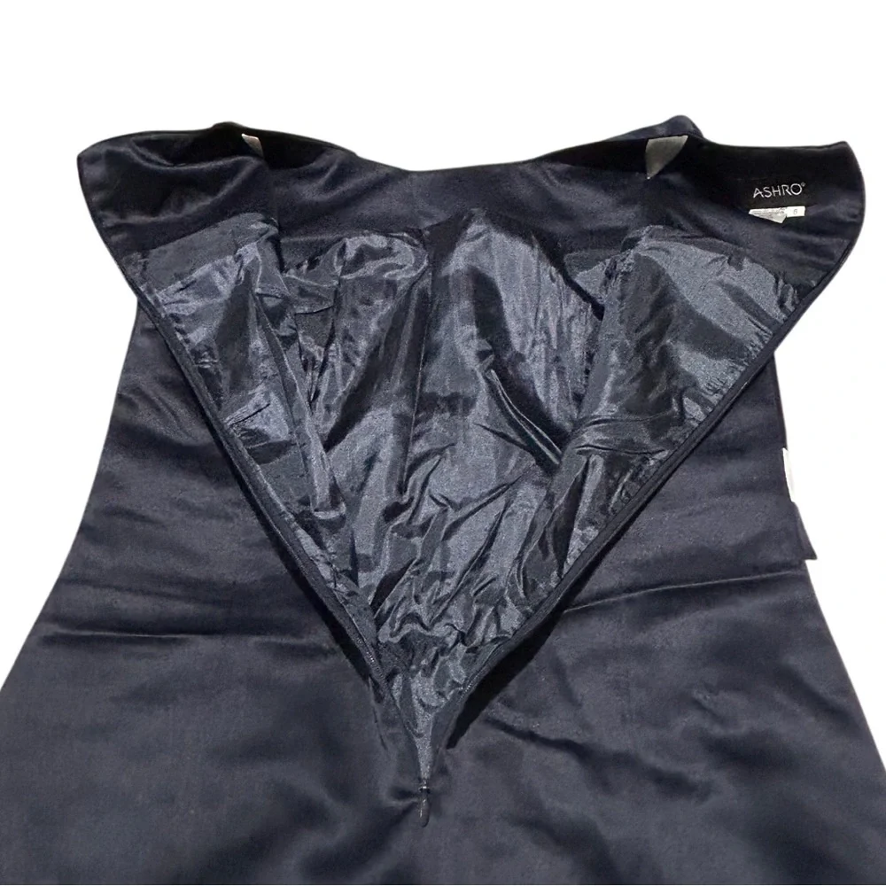 Ashro Jacket Dress Set Mother Of The Bride Formal Navy White Midi Wmns 6 NWOT - Picture 10 of 16